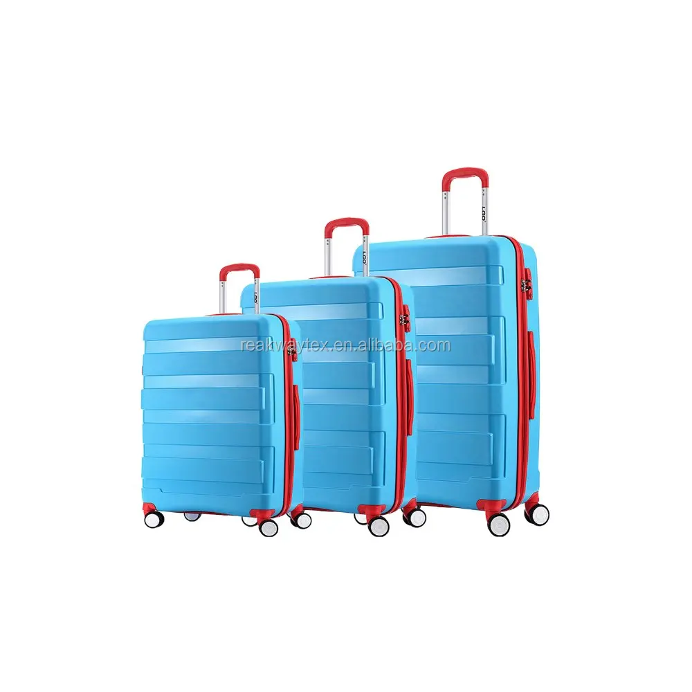 China Luggage Factory Supply 3 Piece PP Spinner Wheel Super Light Hard Case Hand City Trends Travel Trolley Luggage Set