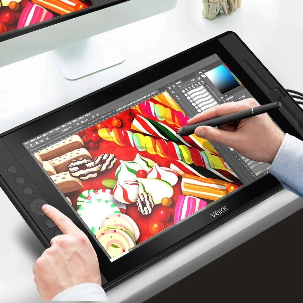 Adjustable Stand led graphics tablet report rate drawing tablet monitor in 25cd/m2  brightness  touch screen monitor for drawing