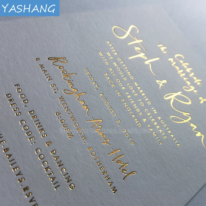 4*6 600gsm plain wedding invitations card gold foil wedding greeting cards messages