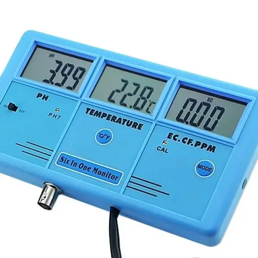PH-026 Pro 6 в 1 перезаряжаемые многофункциональный ЖК дисплей цифровой ppm рН метр