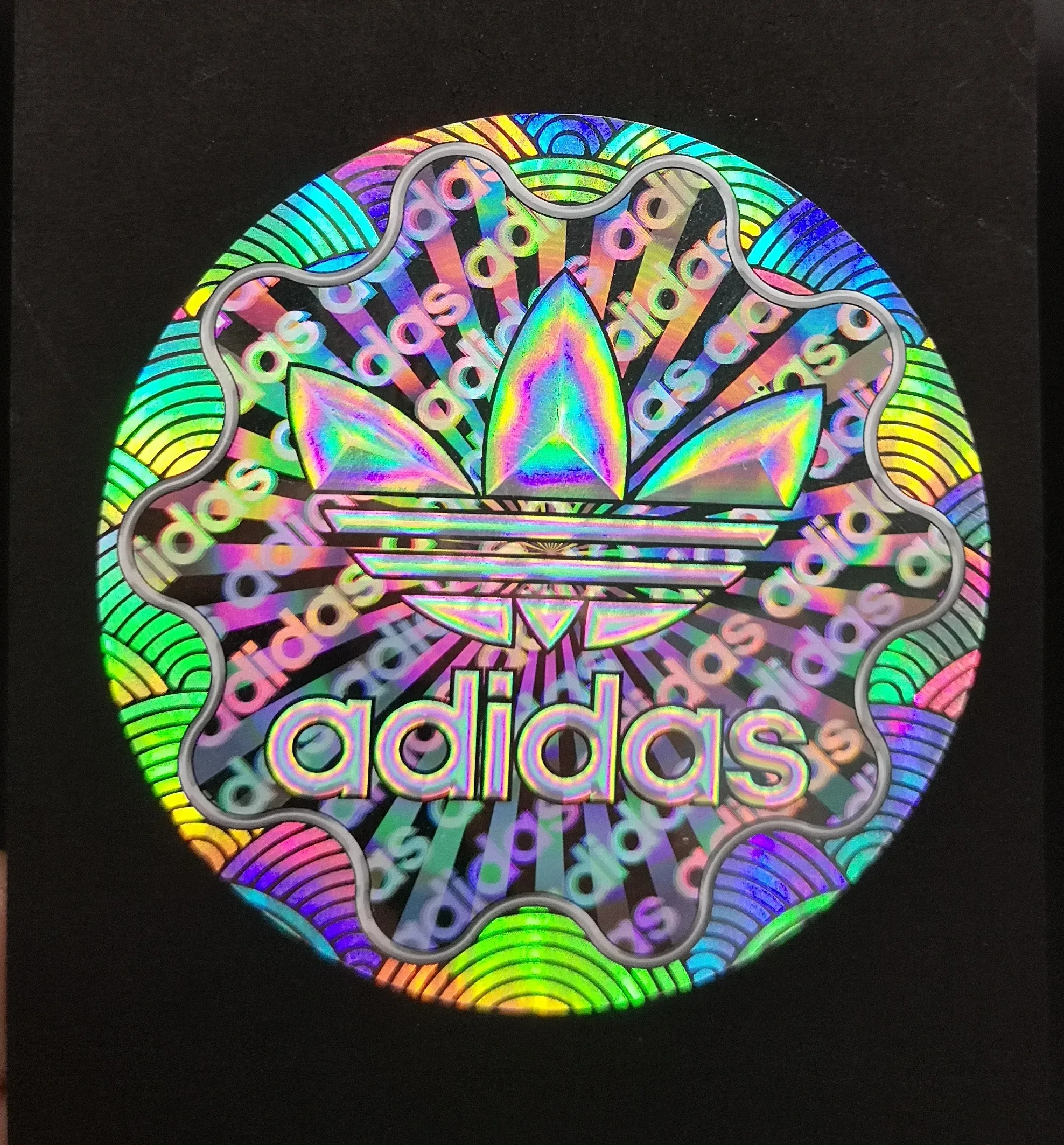 Melt emboss effect hologram security adhesive stickers