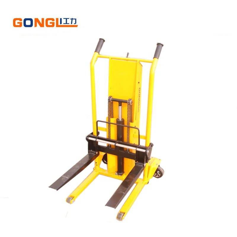 
small stacker 200kg portable self loading pallet lift hand stacker forklift 