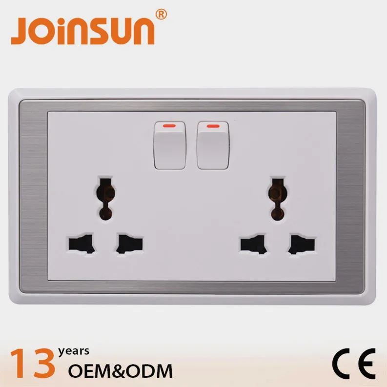 
Double 2 gang universal 13A/220V wall socket outlet,waterproof outdoor socket 
