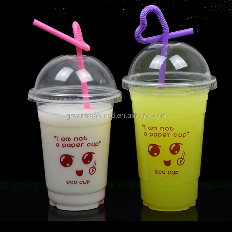 Disposable plastic PP cup for juice, hot sale shani drink snow cone custom printed bubble tea glass cups alibaba china supplier