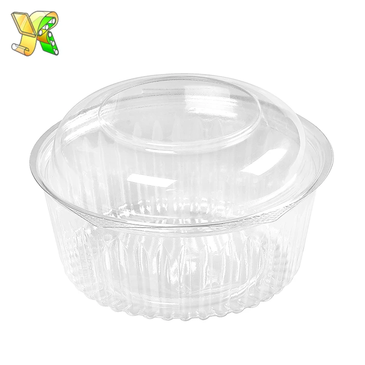 
Fruit storage container plastic biodegradable food containers 32oz plastic salad bowl with lid 