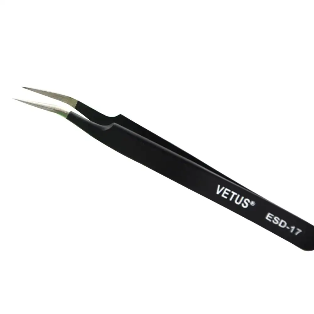 Eyelash Tweezers for Eyelash Extension Tools Genuine VETUS Tweezers Black Anti-Static Coating Tweezers