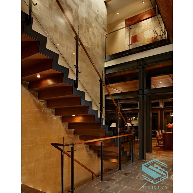 Популярный дизайн индивидуальные нержавеющей стали закаленное стекло, лестницы европейский здание товара