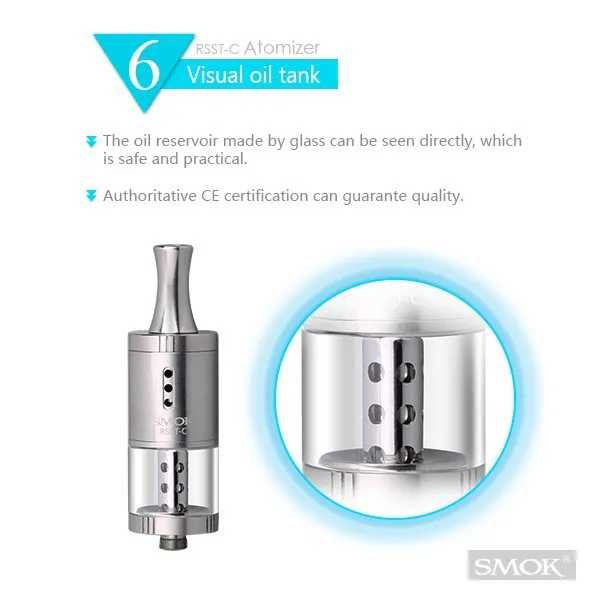 
Adjustable air flow atomizer Smok RSST-C 2015 new rebuildable tank genesis atomizer <span style=