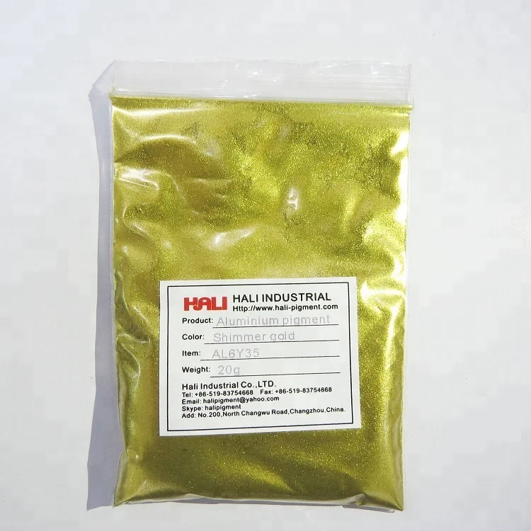 mirror effect nail polish aluminium pigment powder,item:AL6Y35,color:shimmer luxury gold