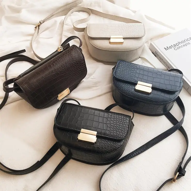 New Crocodile Sling Shoulder Bag Summer Lock Small Alligator Women Handbags PU Leather Crossbody Bag Fashion Sling bag