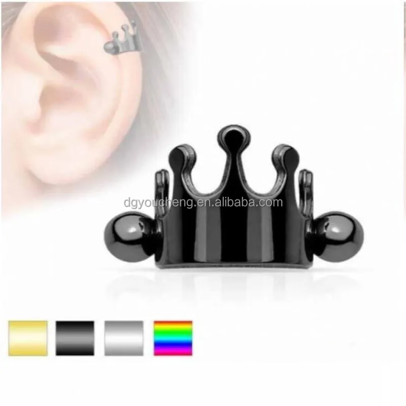 
Crown Tragus Stud Earring Piercing Jewelry 