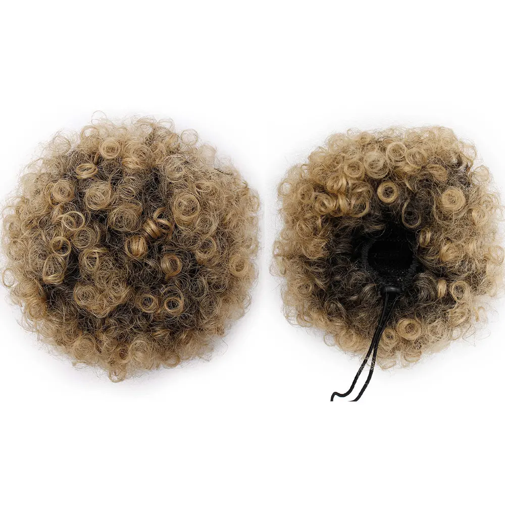 Aisi Hair женский синтетический пуховик, афро короткий кудрявый пучок волос T1B 27 #, пучок для хвоста с кулиской для черных женщин