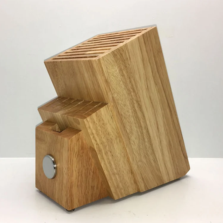 16 slots solid wood magnetic knife block set