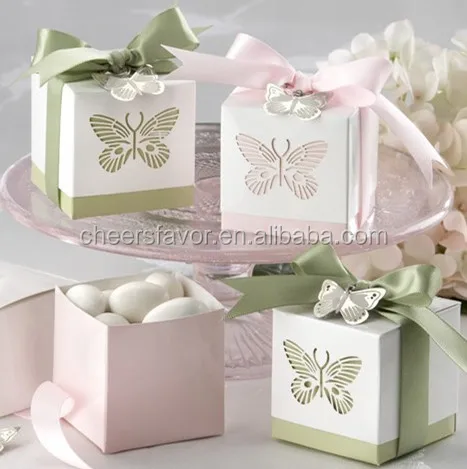 
Wedding favor box Laser-cut Butterfly Favor Box Candy Packing 