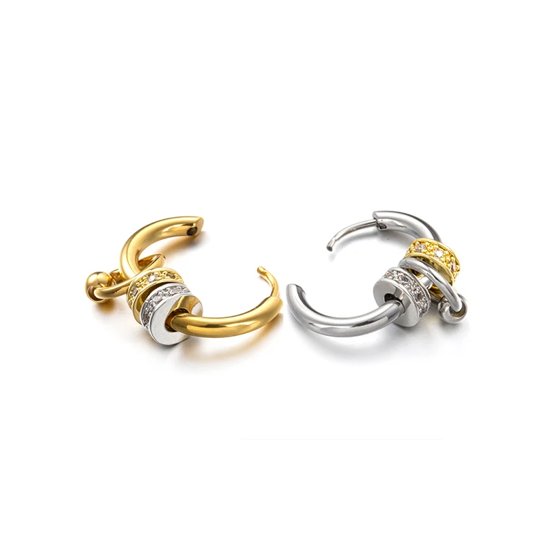 Craft Wolf Jewelry Findings Earring Posts Stainless Steel Gold Diamond  Love Hoop Earrings Fashionable