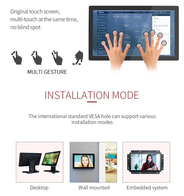 W7 touch screen monitor smart health care display