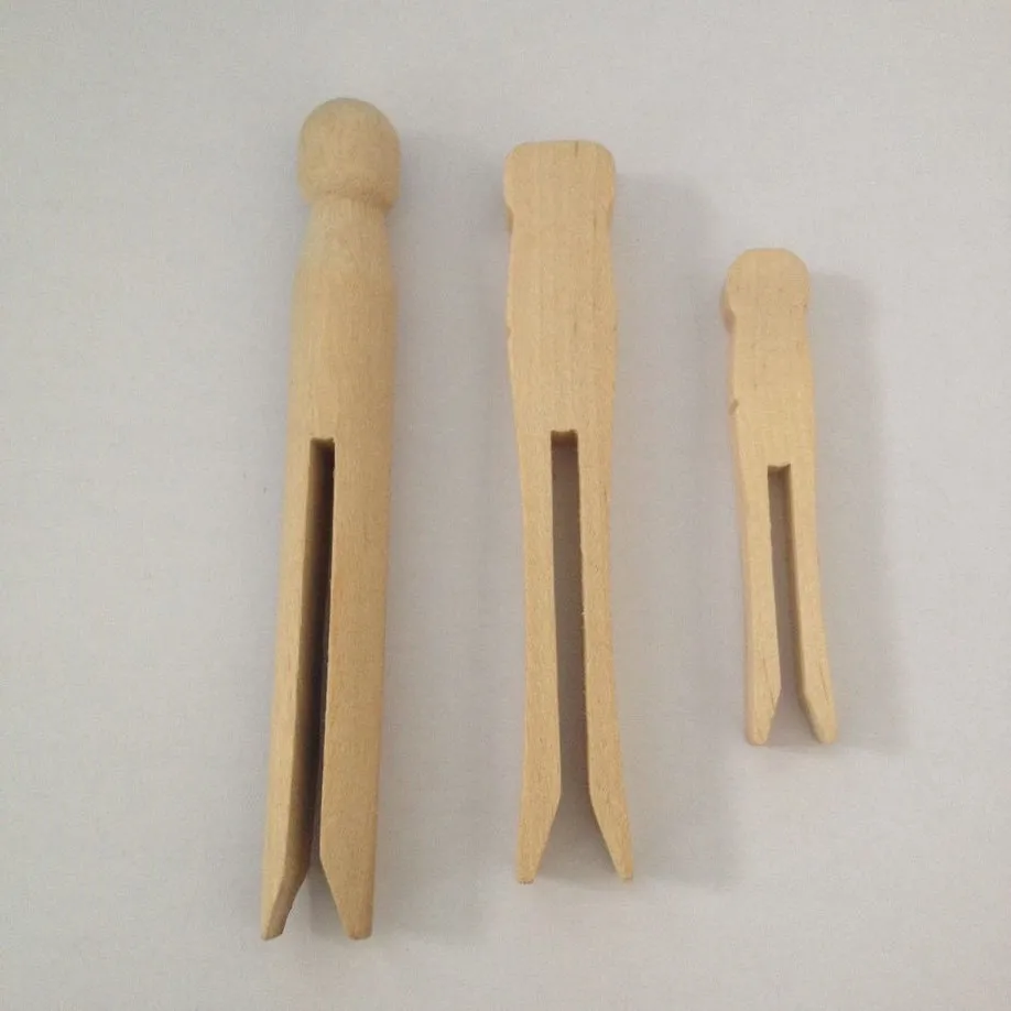 Round and Flat Unfinished Dolly Wooden Pegs,Wood Doll Peg Kids Toy DIY Dolly Pegs