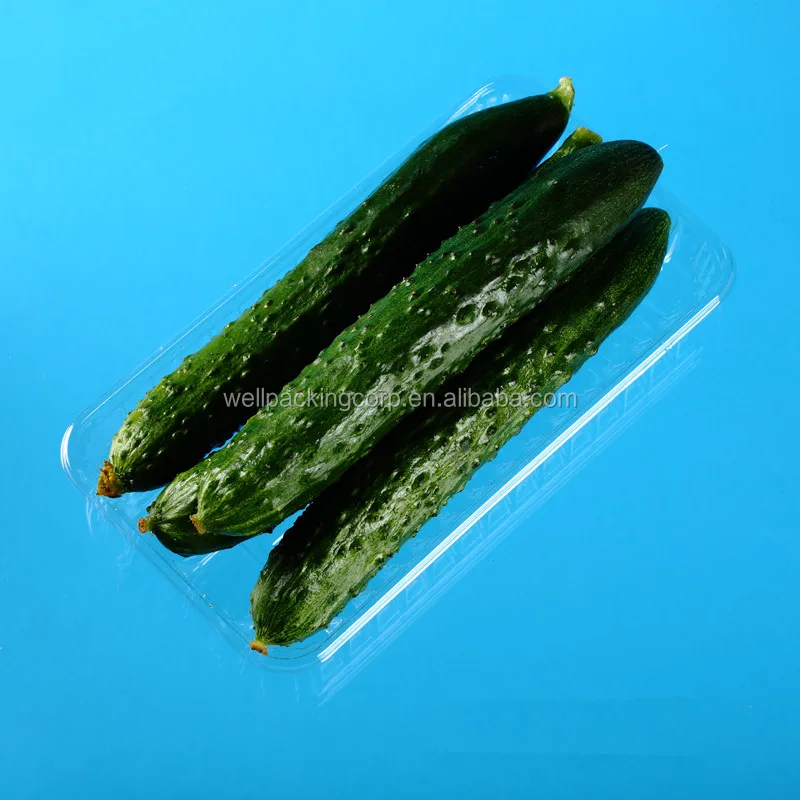 Rectangular Transparent Disposable Plastic Food Packing Tray