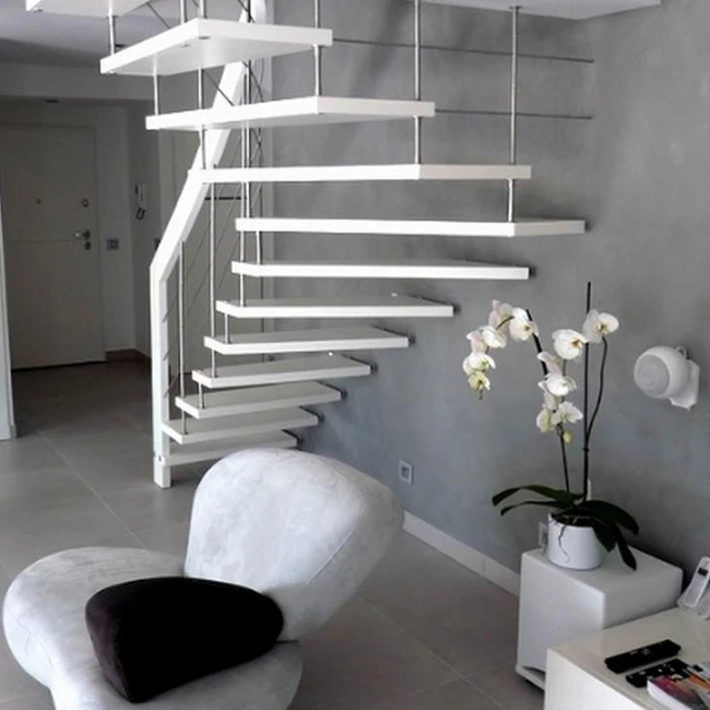 Stair with the solid wood tread brass stair rods patch fitting floating staircase