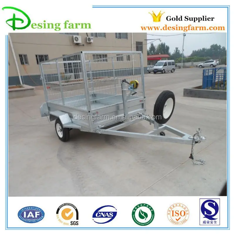 7x5 galvanized tipper box trailer with cage