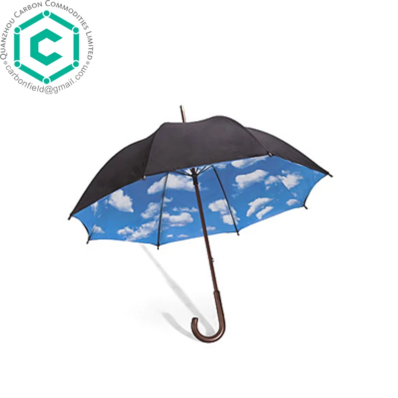 Auto Straight Blue Sky White Cloud Umbrella