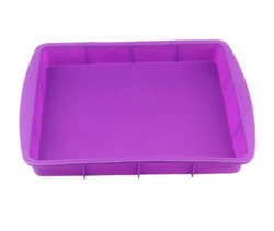 Orgrimmar Baking Silicone Rectangular Cake Pans Bakeware Bread Baking Mold NonStick Easy Demoulding Purple 2Packs (Pack of 2)
