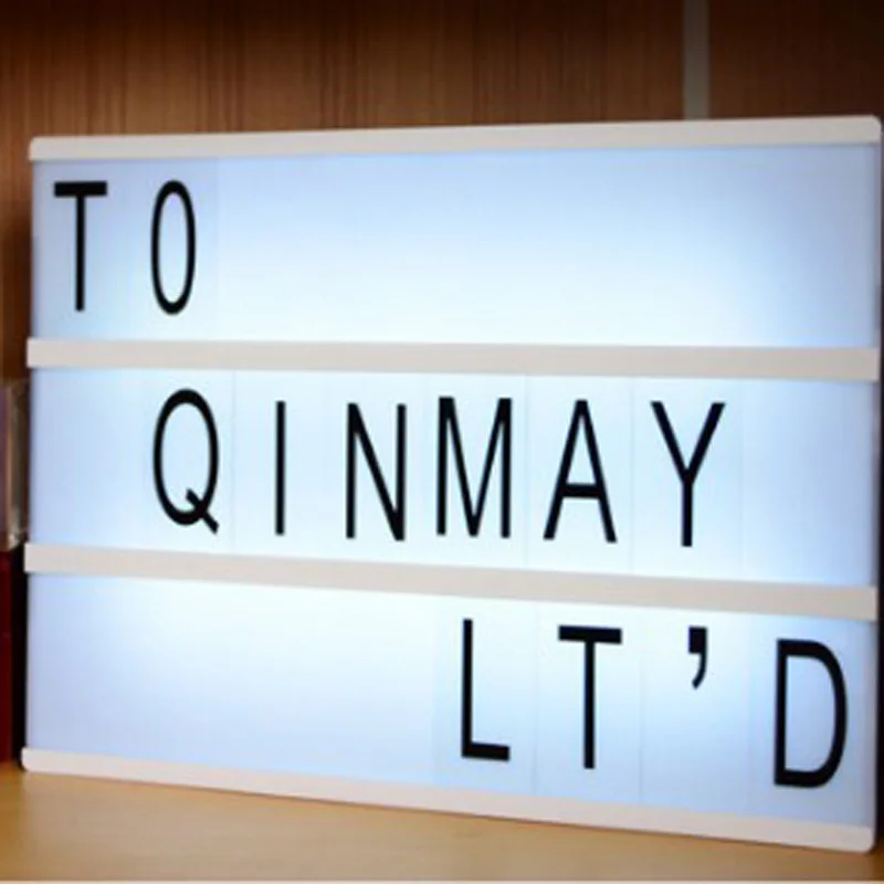 A4 LED Black And White Letters DIY Free Combination Puzzle Digital Letter Light Box