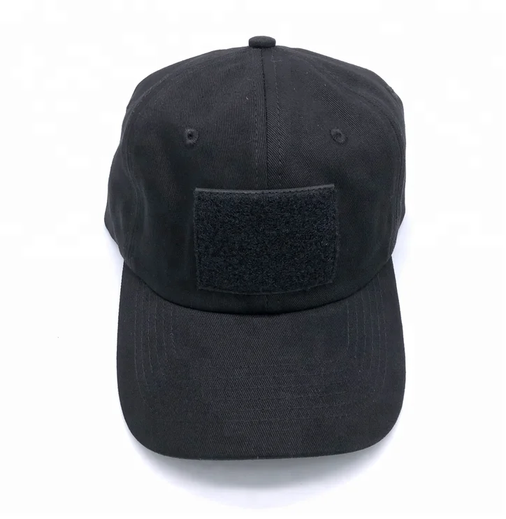 unique custom black hook loop applique patch baseball unstructured hat