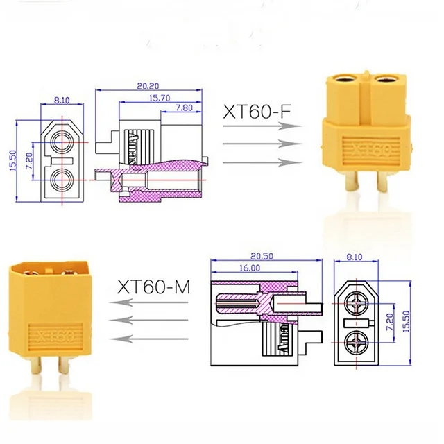 XT60 UAV connector adapter