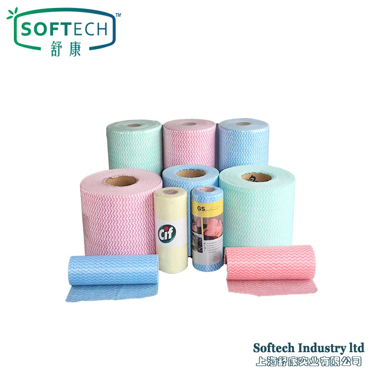 Factory Supply PET Viscose Nonwoven Cleaning Cloth, Soft & Absorbent Household Multipurpose Cleaning Wipes