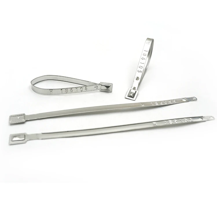ST-5002   218mm Embossed Fixed Length Sealing Metal Strap Seal