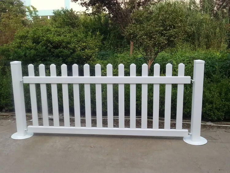high quality white plastic pvc removable picket temporary fence