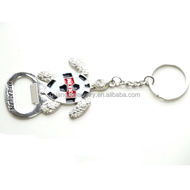 Mazatlan Mexique tourism souvenir zinc alloy sea turtle beer opener key chain