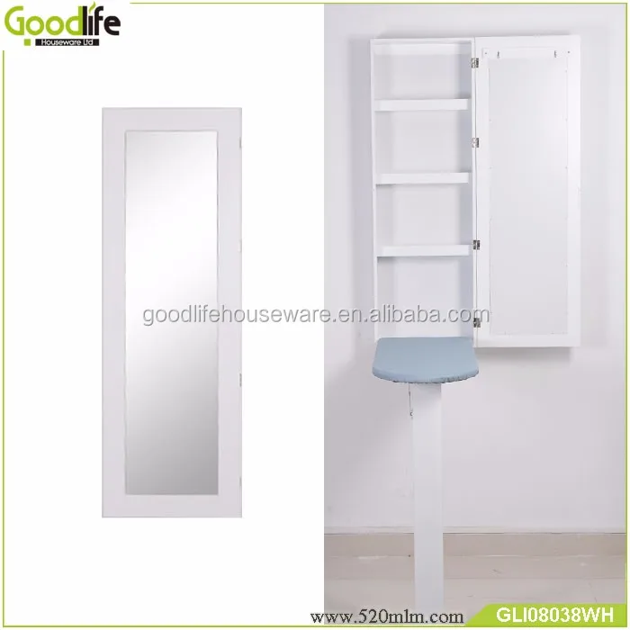 Wholesale foldable storage cabinet ironing board with mirror wall mounted folding iron table