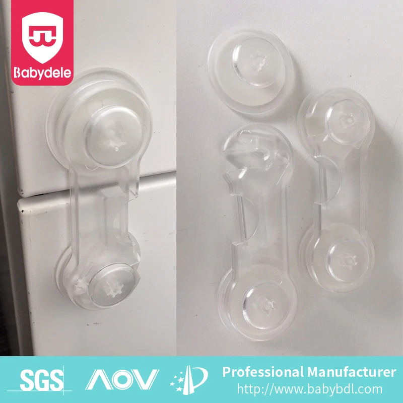 Amazon hot sales drawer cupboard box fridge cabinet door child safety baby side-by-side transparent lock latches