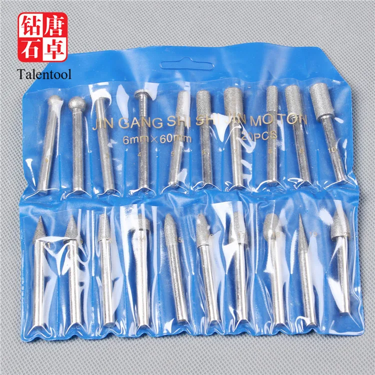 talentool 30 Pcs Diamond Burr Bits Drill For Engraving Etching Dremel Rotary