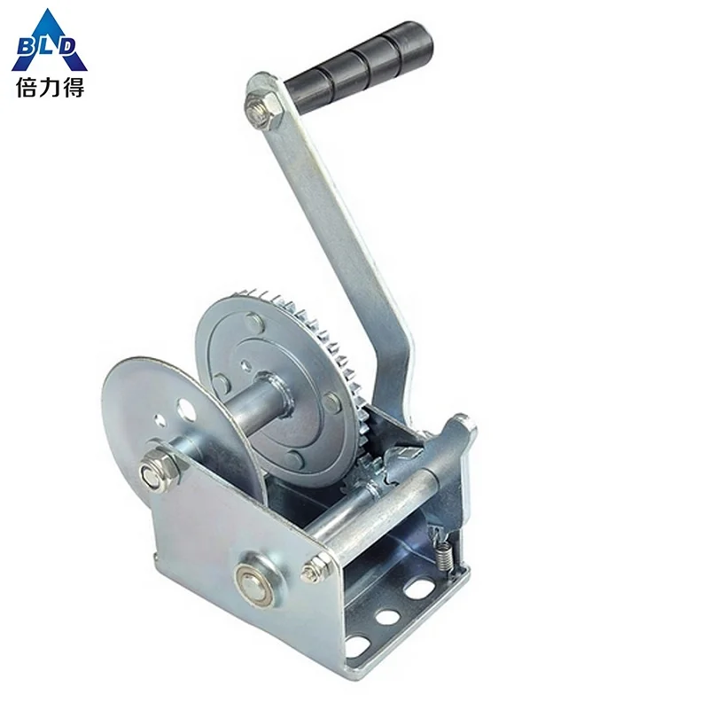 Manufacturer 600lbs hand manual mechanical galvanized operated winch with strap with CE SGS