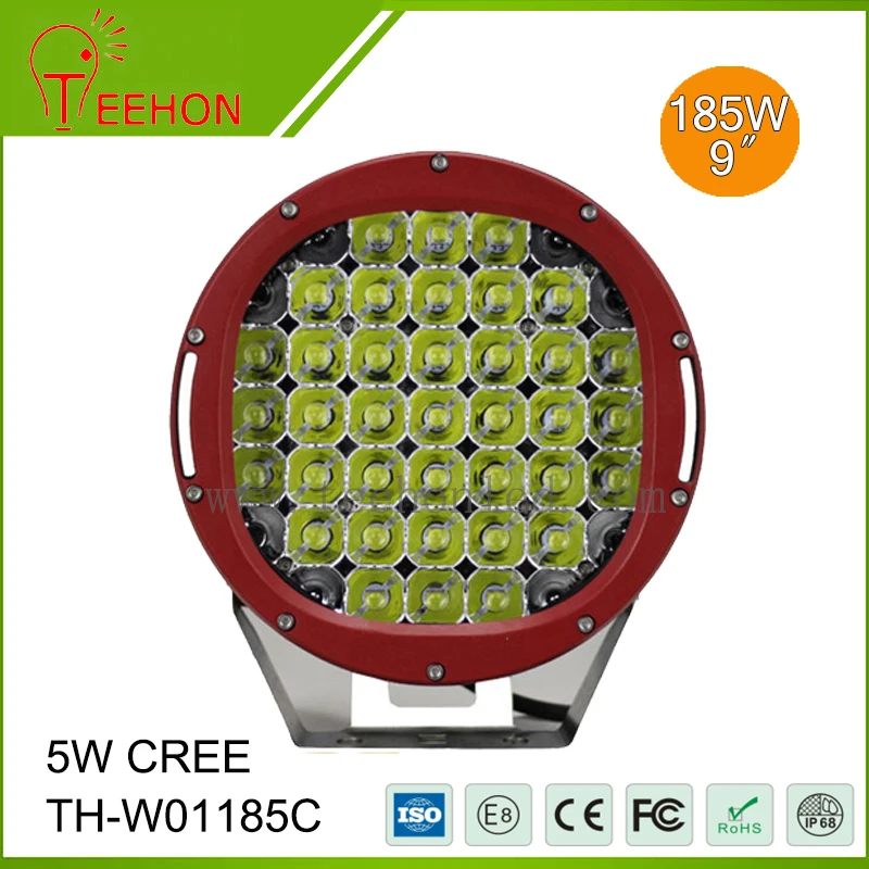 Красный синий черный цвет 9 дюймов offroad 185 Вт из светодиодов вождения свет для грузовика