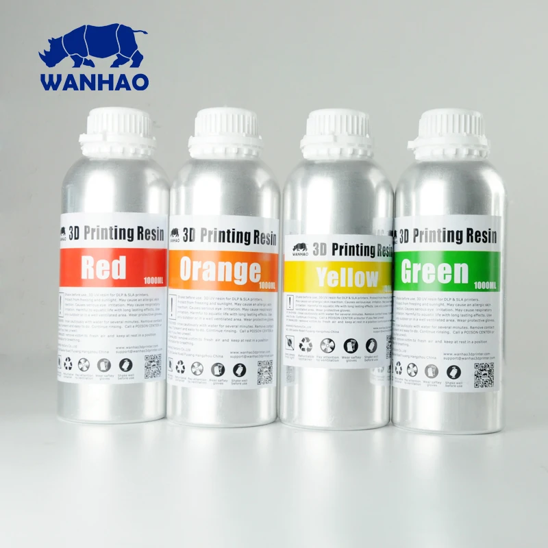 New Wanhao Water Washable Resin For Wanhao D7 Printer DLP SLA 3D Printer Washable Resin New Aluminium bottle 1L(1000ml/bottle)