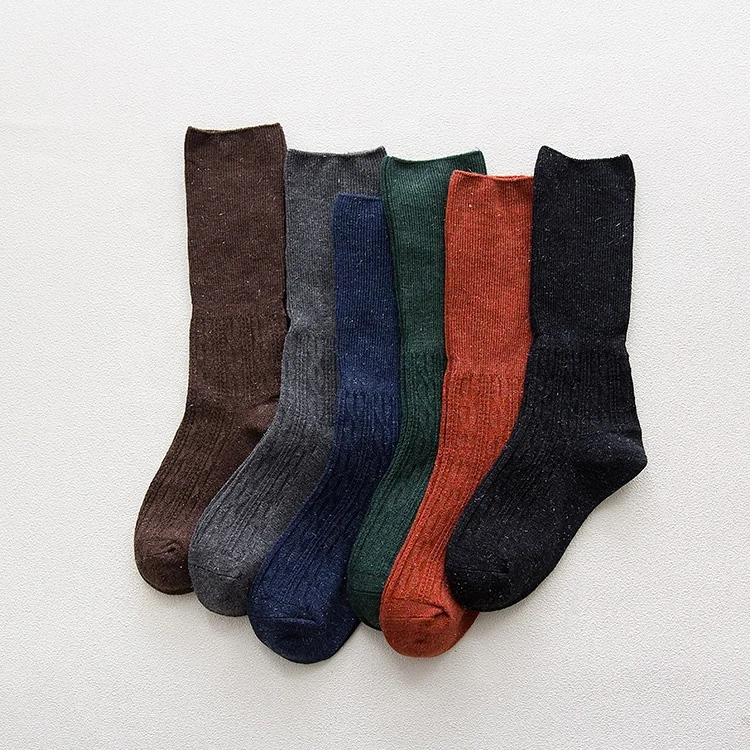 
Top grade various colors available wool with shining yarn women crew cozy socks 