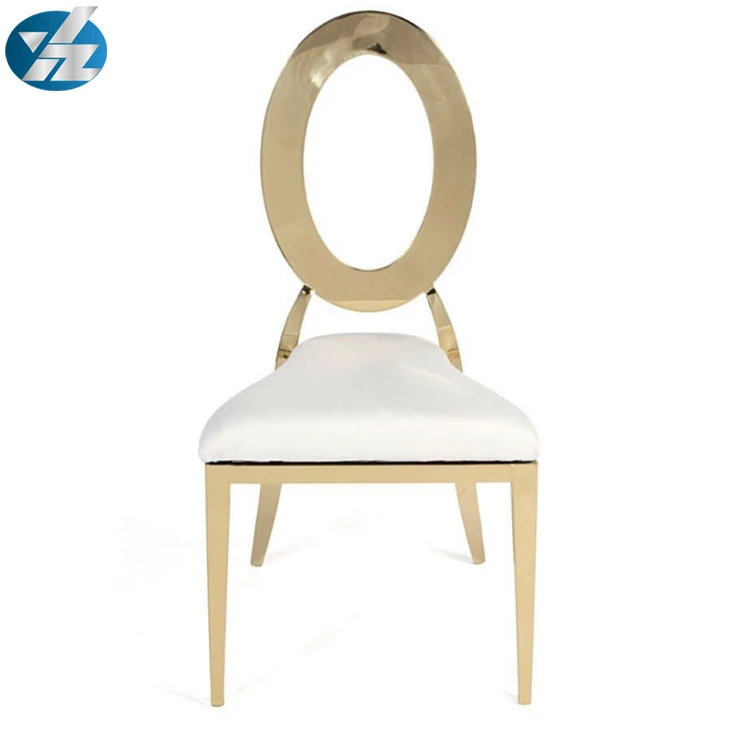 Ring back Gold Luxury stainless steel wedding chairs banquet chair