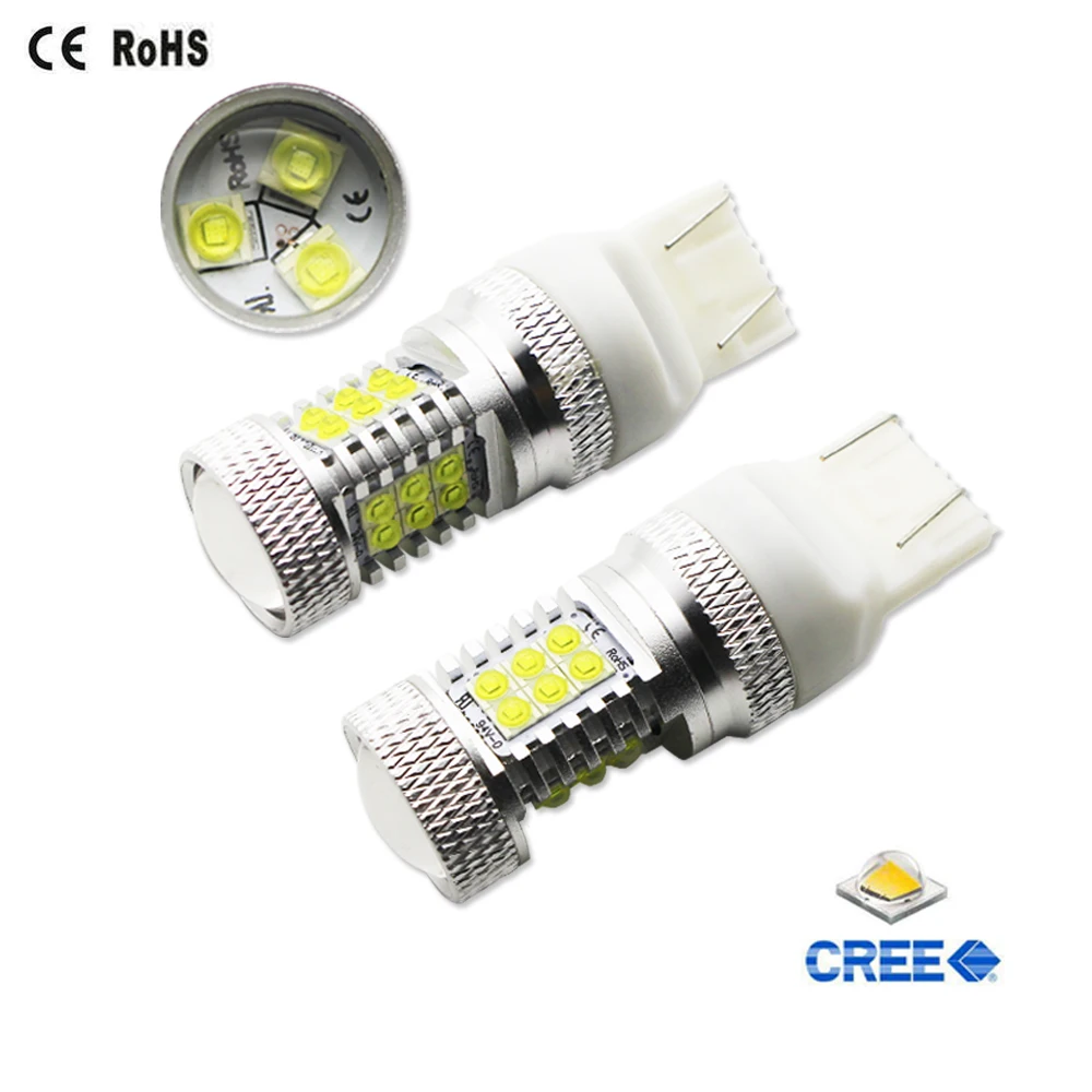 1600 Lumen 8000K Light Blue High Power 21-SMD XP-E 7443 T20 W16W LED Bulbs For Brake, DRL, Turn Signal, Backup Lights Lamps