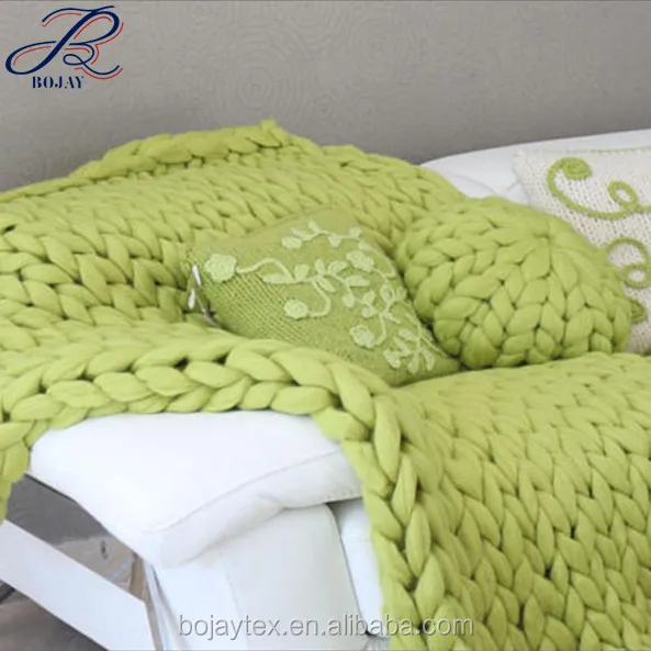 Merino Wool Grande Large Blankets Giant knit Cozy Throw Chunky Blanket Baby Adult Blanket