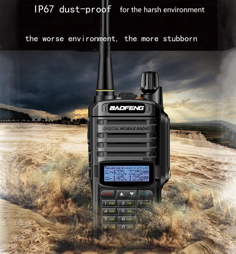 Baofeng UV-9R плюс Водонепроницаемый иди и болтай Walkie Talkie CB радио Высокая мощность VHF Любительская рация двойного диапазона портативная приёмопередаточная радиоустановка 10 км