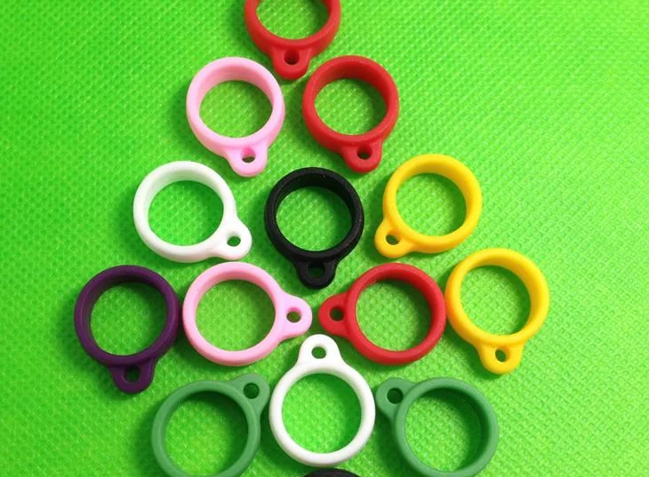 Newest Electronic cigarette accessory ego case silicone ring lanyard silicone ring,e cig lanyard ring with various colors