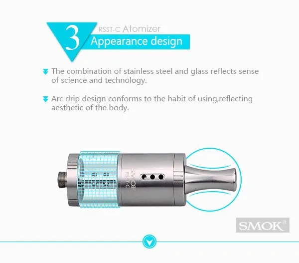 
Adjustable air flow atomizer Smok RSST-C 2015 new rebuildable tank genesis atomizer <span style=