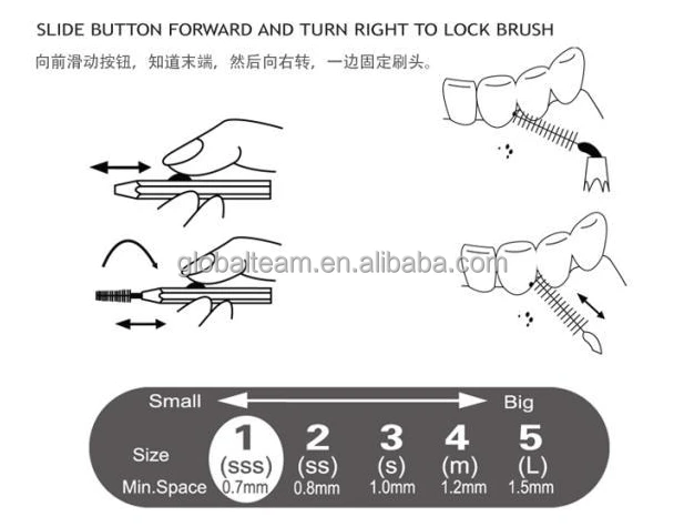 2024  Pakistan factory hotsale and new style Steel Wire Dental Tooth Brush interdental clean teeth gap