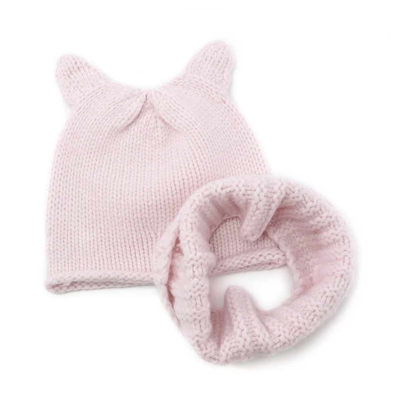 Cashmere Baby Winter Hat Scarf Set Crochet Scarf Hat Pattern Cashmere Hat Beanie Made in Inner Mongolia for Baby Children Plain