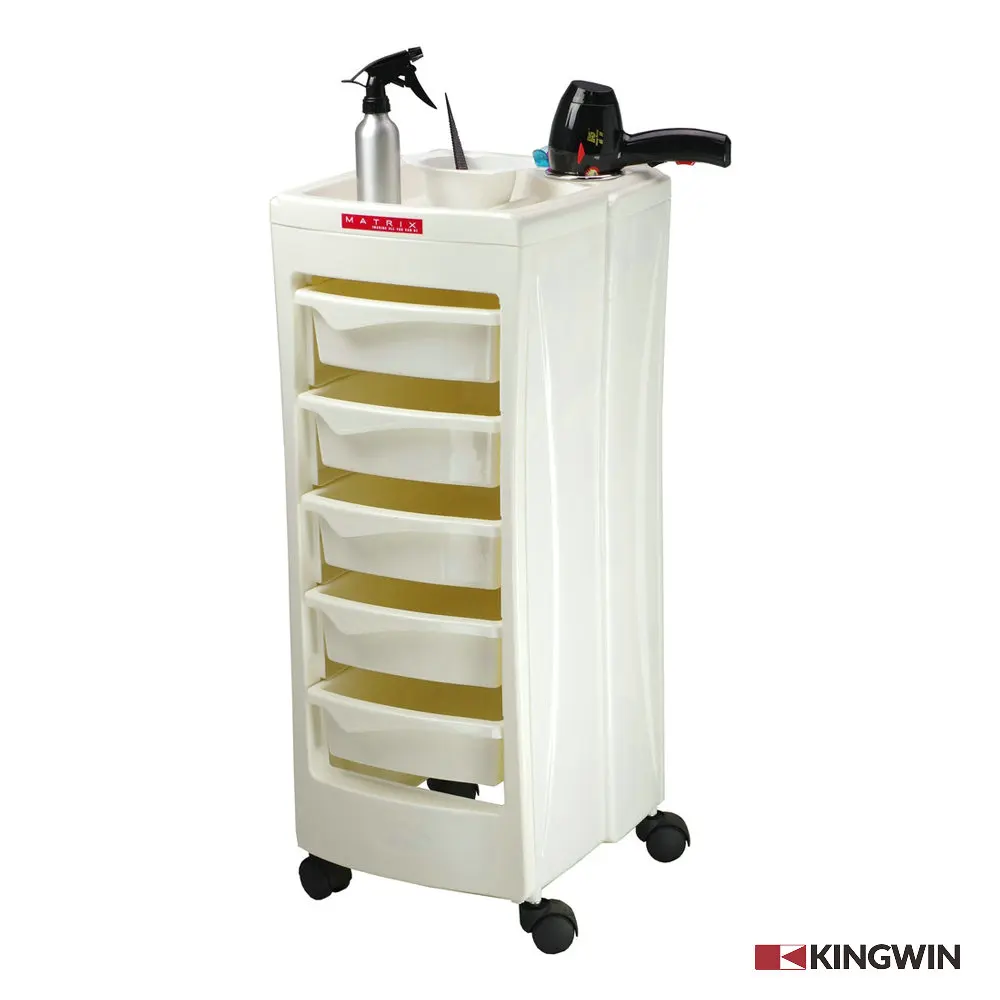 durable white hair salon trolley stylist color cart on wheels Hairdressing Working Cart