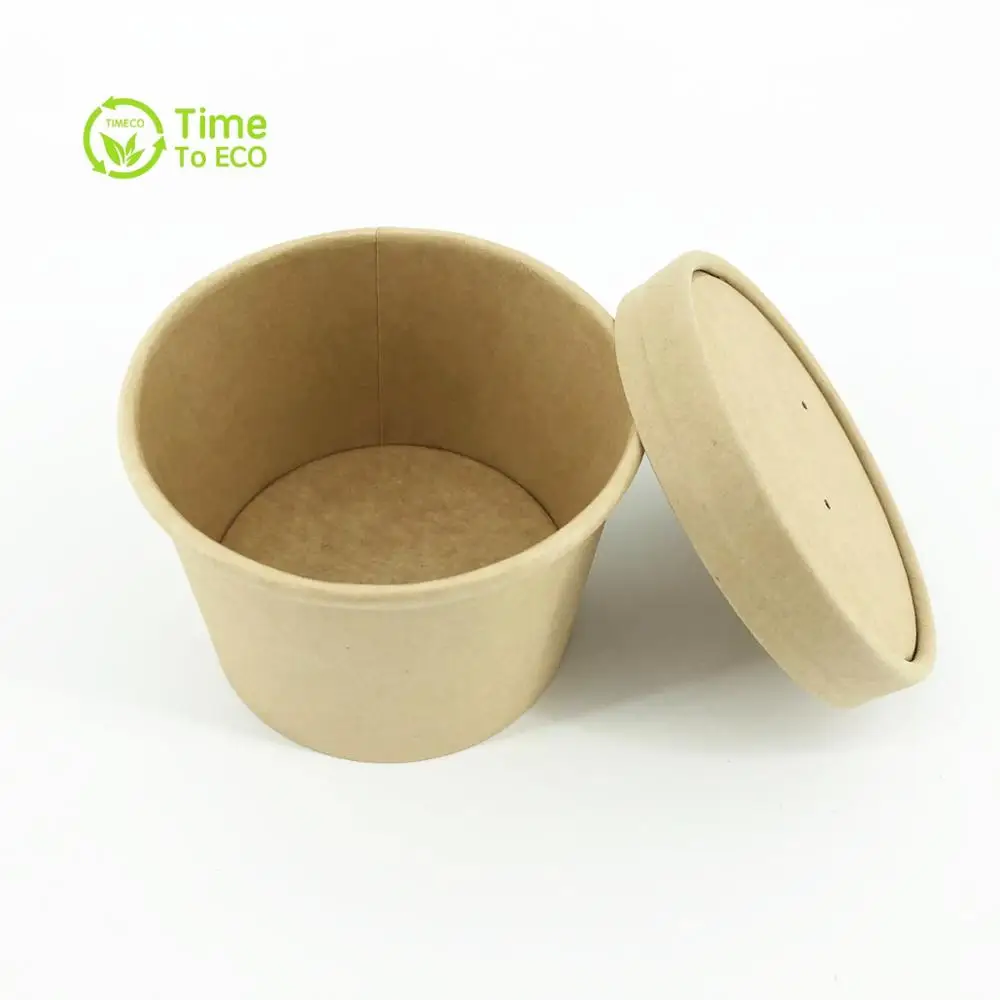 Компостируемая одноразовая Салатница из крафт-бумаги 32 унции пла